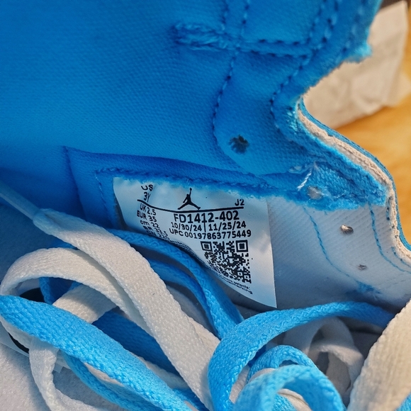 Kids Sz 3Y Air Jordan 1 Retro High OG (PS) Dk Powder Blue - Picture 7 of 11